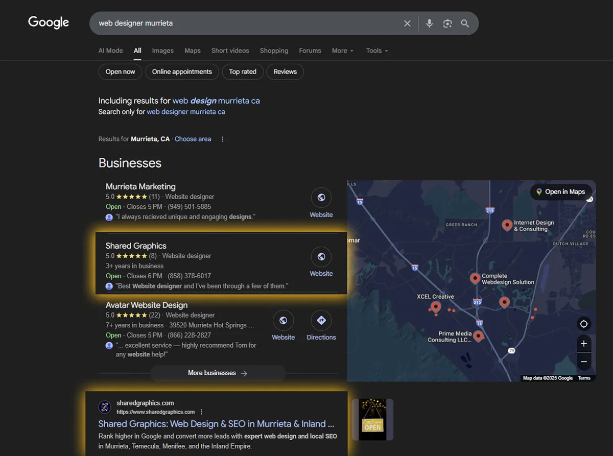 ranking-in-google-pack-3-local-seo-shared-graphics-temecula