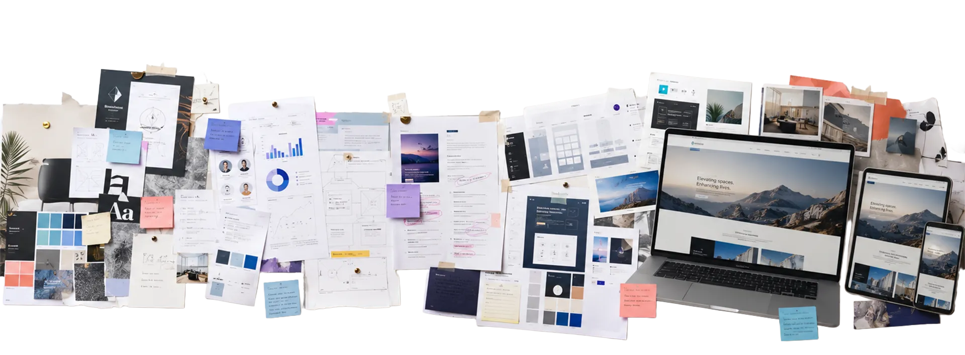 collage of Lake Elsinore web design process for Shared Graphics web design and SEO in Murrieta California