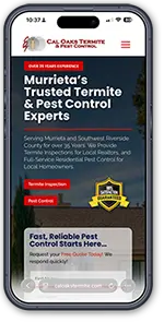 website-mobile-screenshot-for-hero-section-of-perris-web-design-page pest control website in Murrieta mobile mockup for Perris web design page hero section