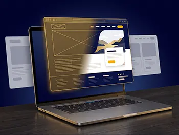 laptop screen showing custom website design for local service businesses trades and contractors